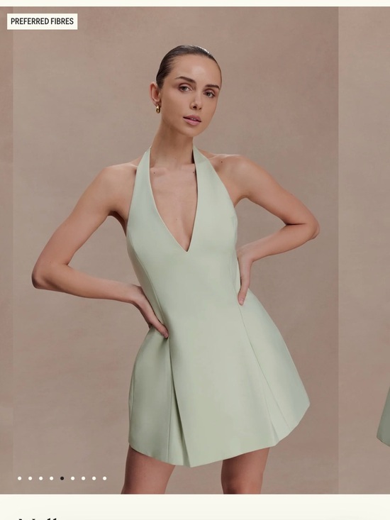 Meshki Dresses & Skirts - Meshki Halter V-Neck Mini Dress in pistachio green